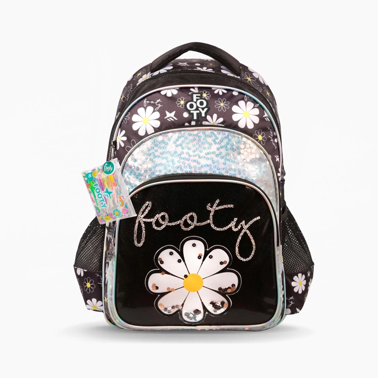 Mochila Escolar Footy 2026 Ohlala Negra 18" Art.F26393